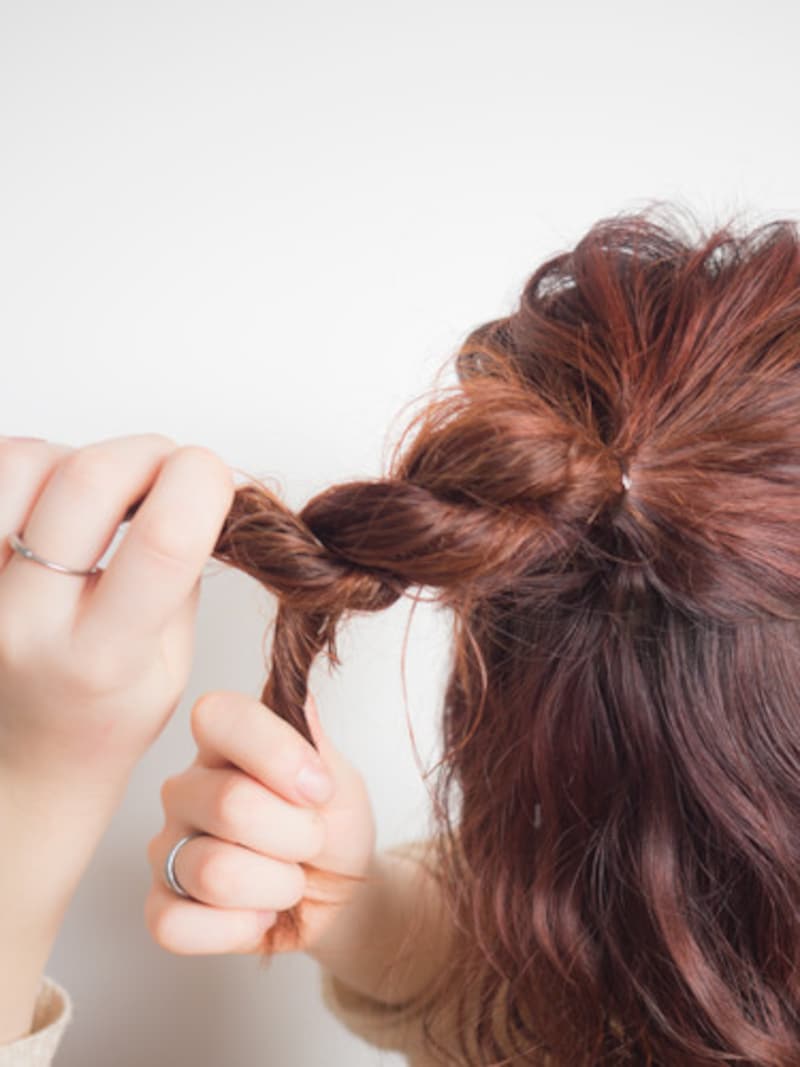 ハーフアップお団子
