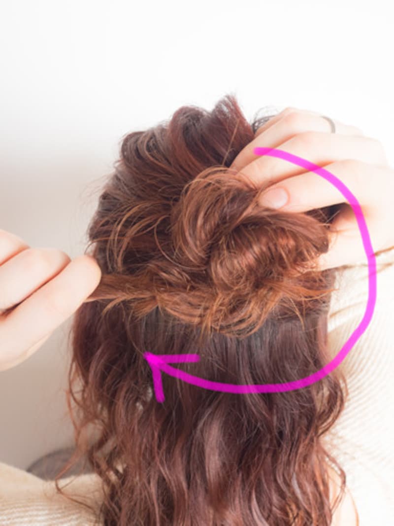 ハーフアップお団子