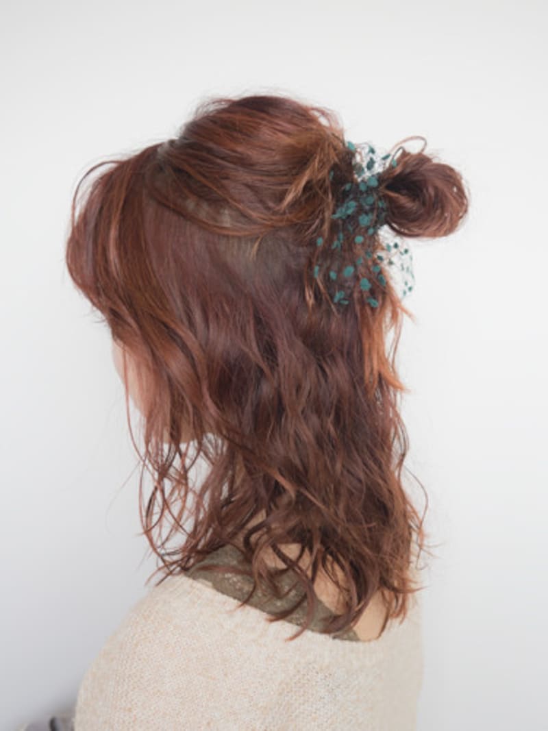 ハーフアップお団子