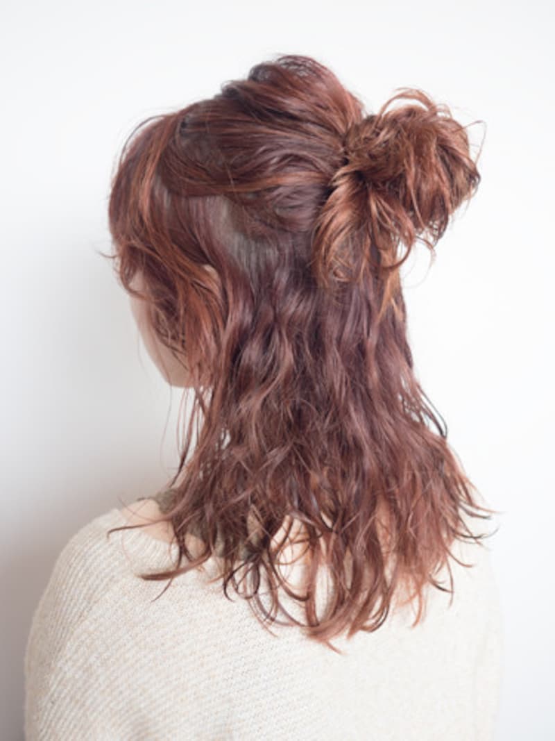 ハーフアップお団子