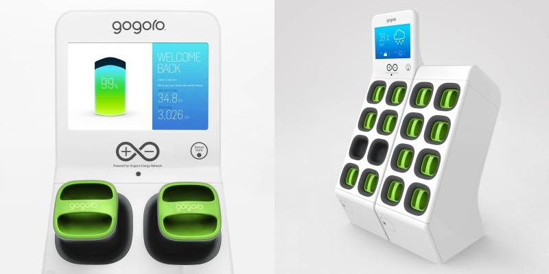 将来、ガソリンスタンドやコンビニエンスストアなどで見かけることが出てくる「Gogoro」のバッテリー交換スポット。