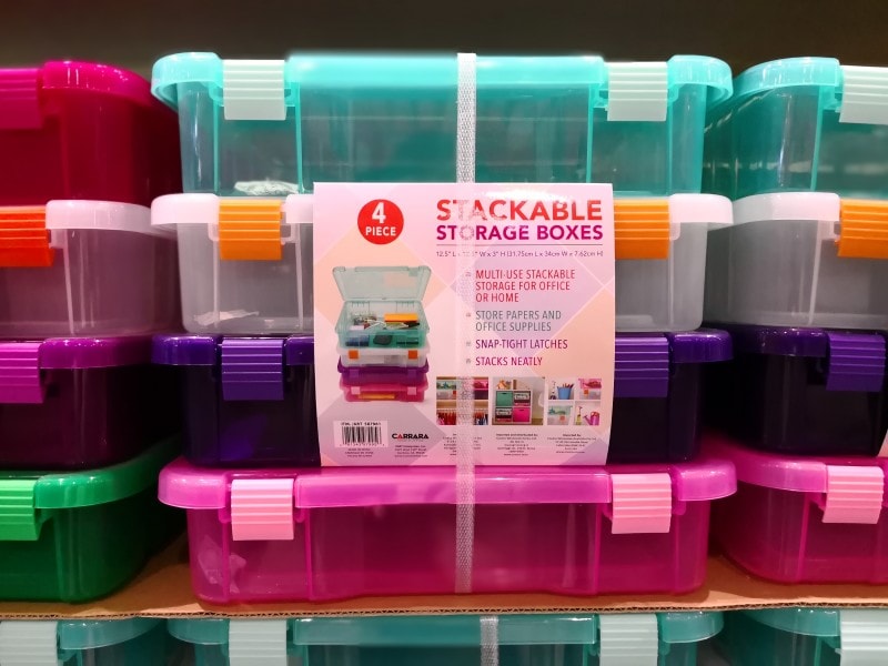 コストコのおすすめ日用品8：CARRARAフタ付き収納ボックス 4個セット