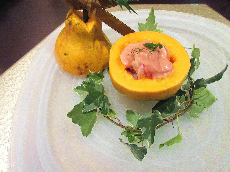 KIKKOMAN LIVE KITCHEN TOKYO （キッコーマン ライブキッチン 東京） 前菜として登場した「伊勢海老とパパイヤのカクテル」