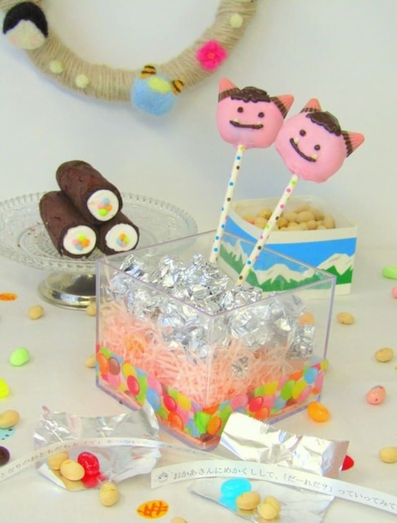 CDケースで節分製作・工作 豆まきセット