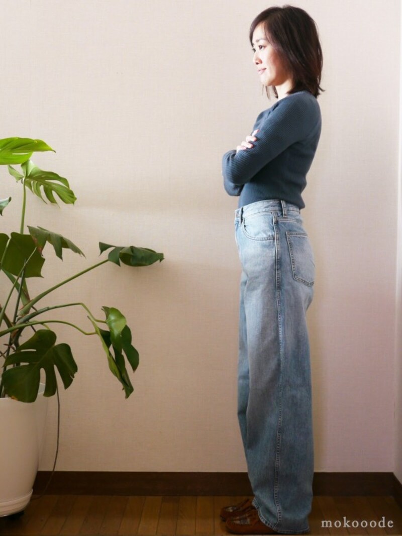 UniqloUハイライズワイドストレートジーンズ