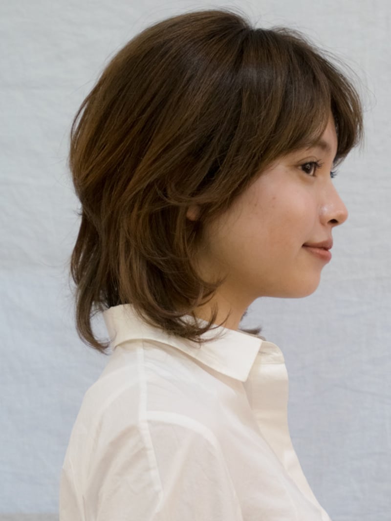 石田ゆり子さん風ゆるパーマヘア　サイド
