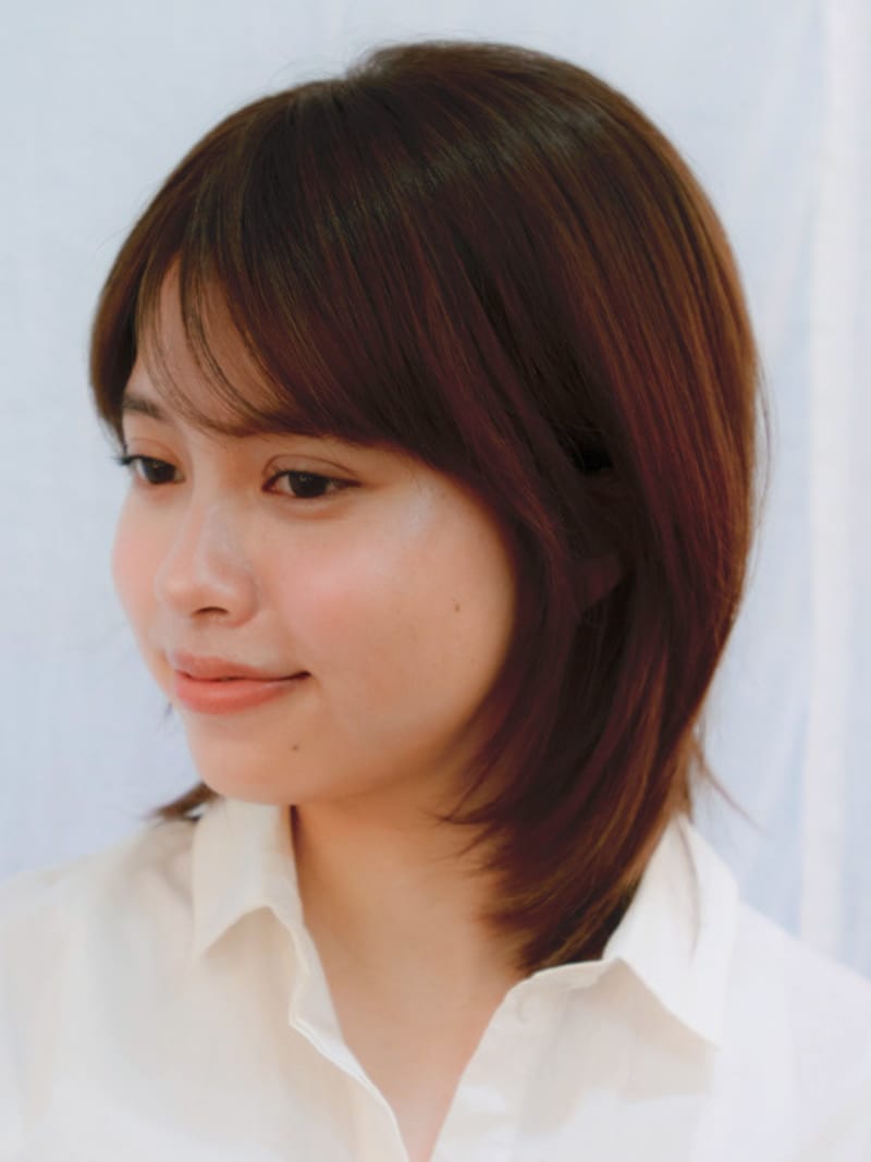 フェミニンなフォルムで石田ゆり子さん風に
