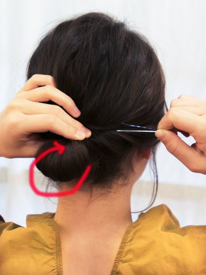 アメピンを数本使い、しっかり固定する