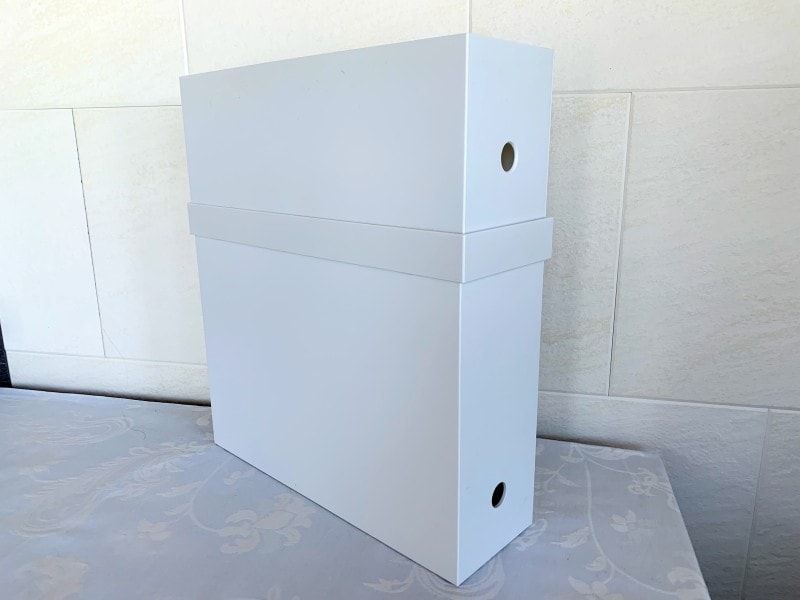 フタを使うとファイルボックス同士を重ねる事ができる