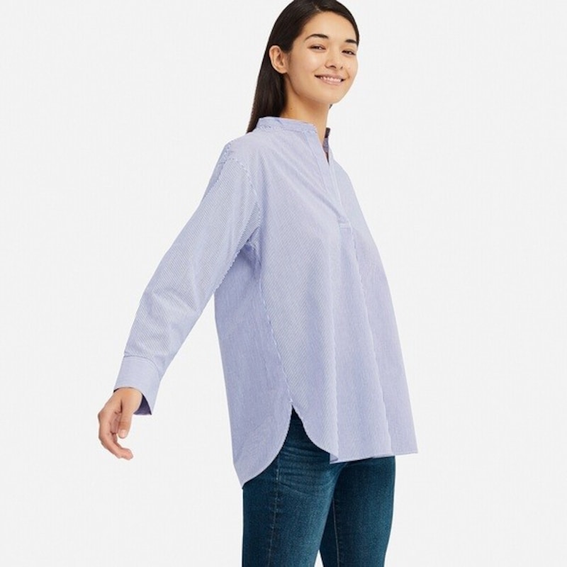 エクストラファインコットンスタンドカラーシャツ