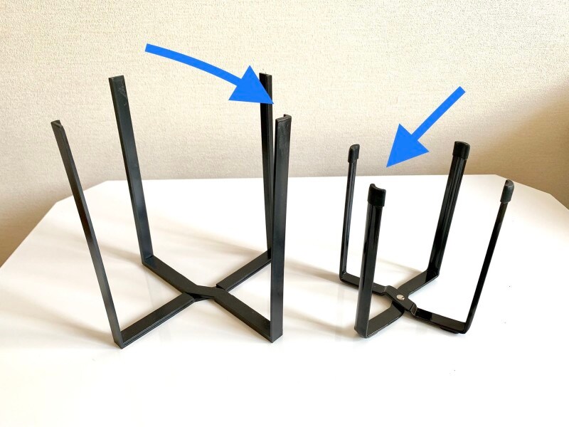 100均との比較(滑り止めが付いているので袋がずれにくい)