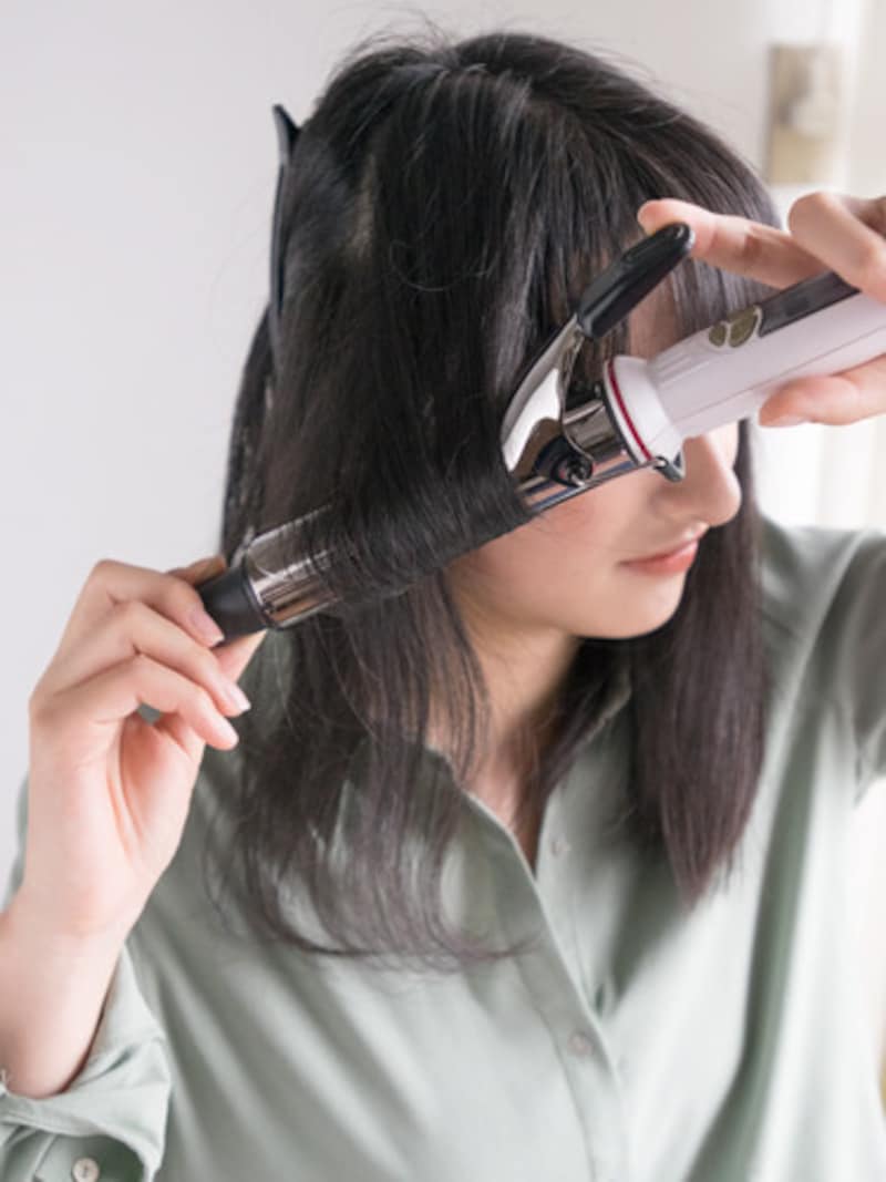 中間まで2回転内巻きに巻き込む