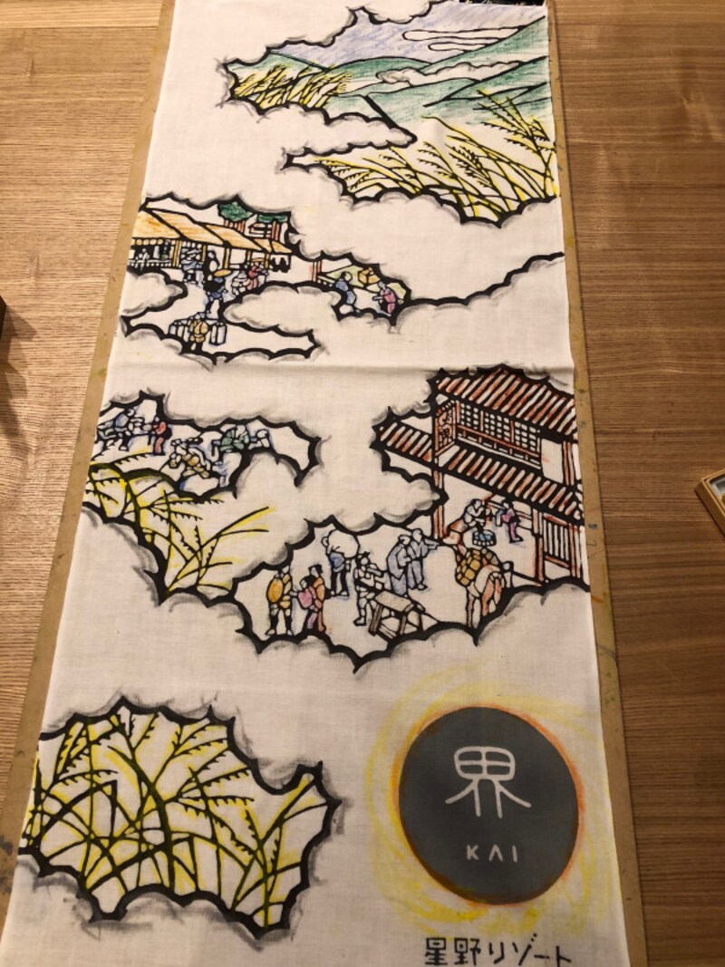 「彩り手ぬぐい」彩色後