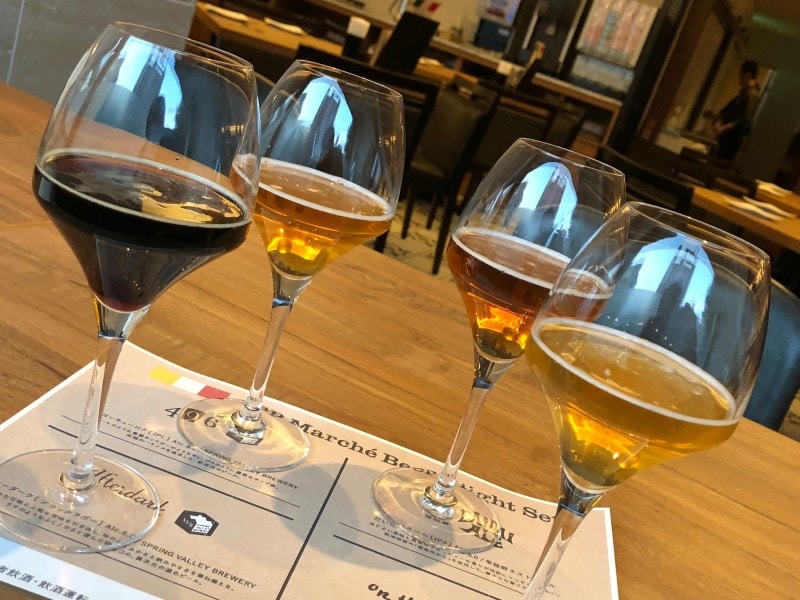クラフトビールの飲み比べメニューも!