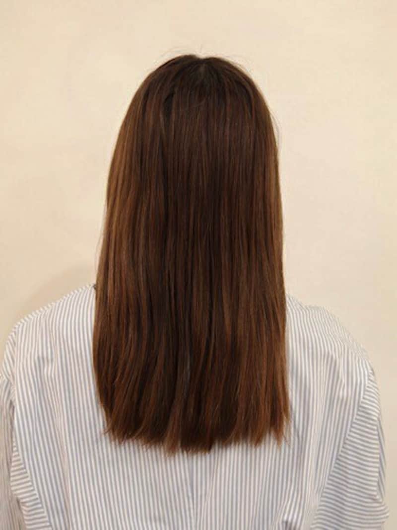 ワンレングスベースの鎖骨下ミディアム