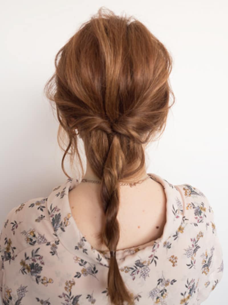 編みおろしをほぐしてこなれた雰囲気に