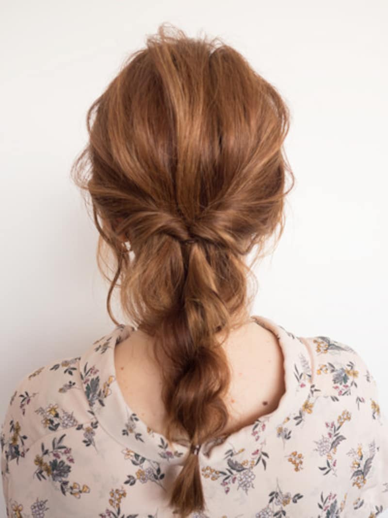 編みおろしをほぐしてルーズに