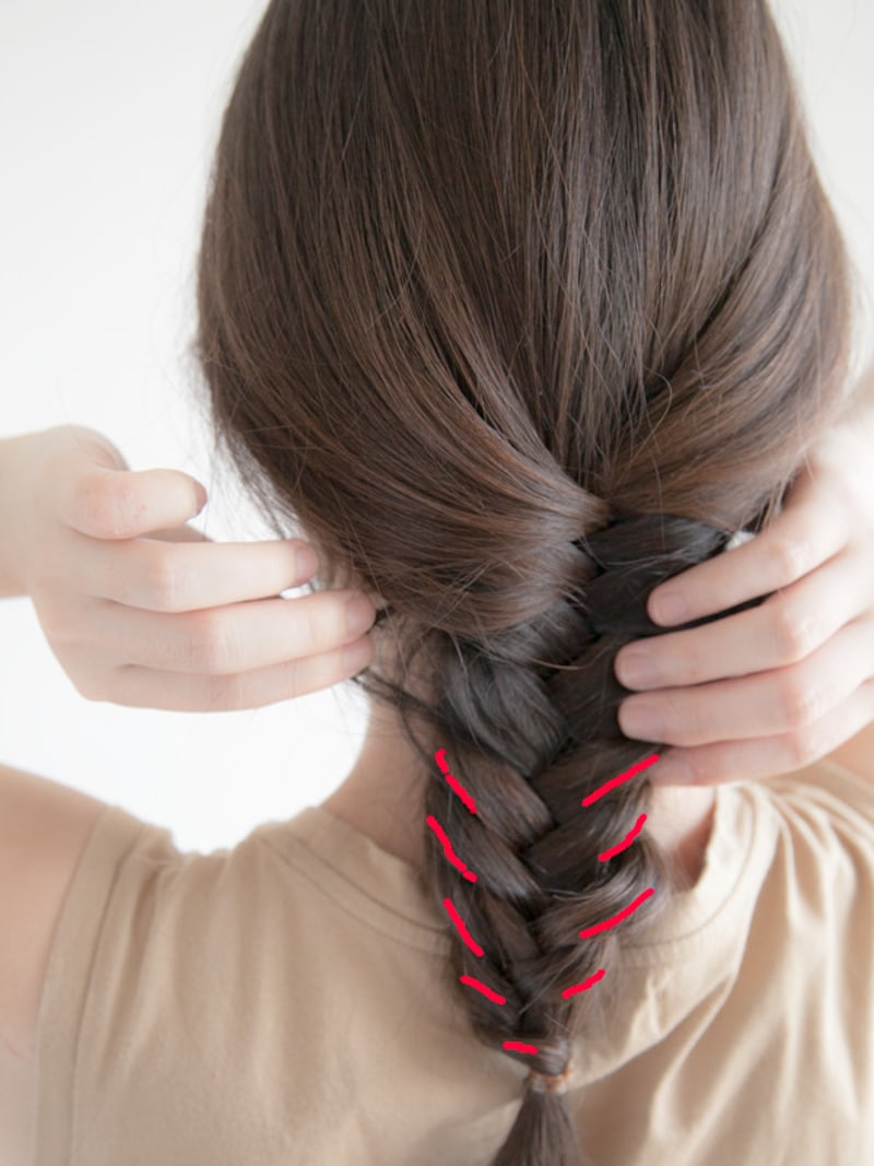 プールや海の髪型・ヘアアレンジ2：くずしフィッシュボーン