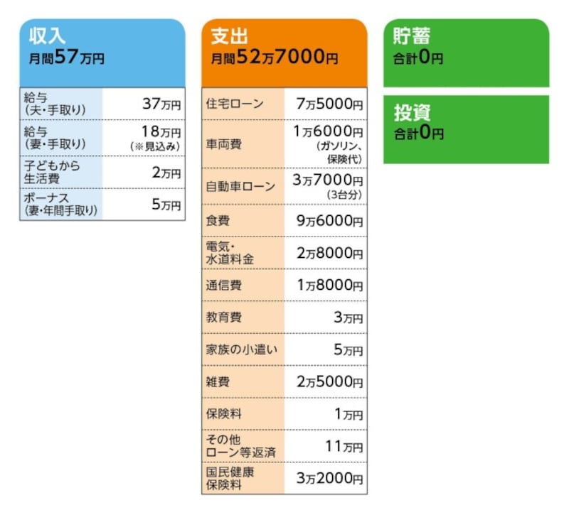 相談者「niko」さんの家計収支データ