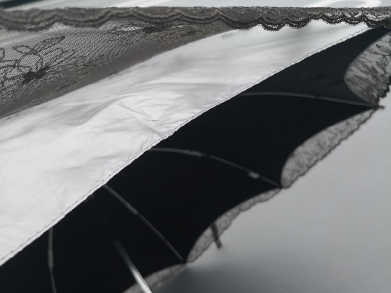 特殊なシルバーコーティング生地でできているリーベンのひんやり傘