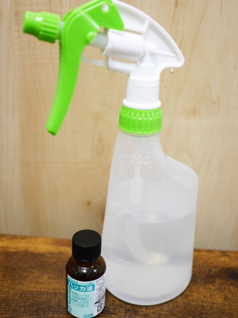 ハッカ水で除菌、消臭スプレー代わりに