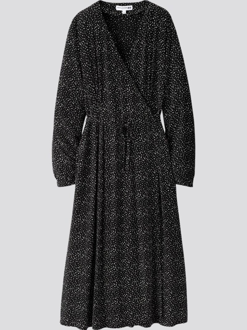 ユニクロ　レーヨンプリントカシュクールワンピース　4990円（税抜）
