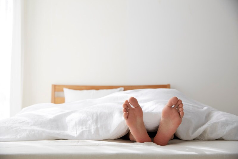 大汗かきの高校生の息子。寝心地がいいと大満足