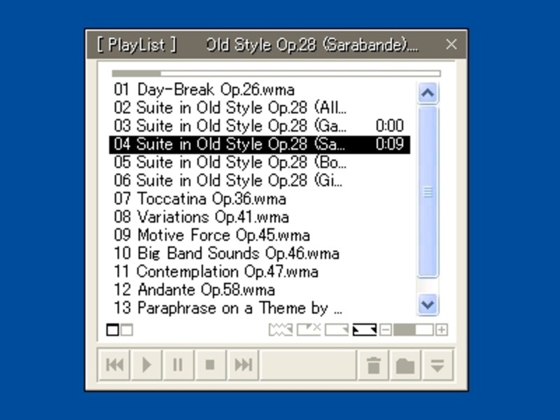 プレイリストウィンドウ