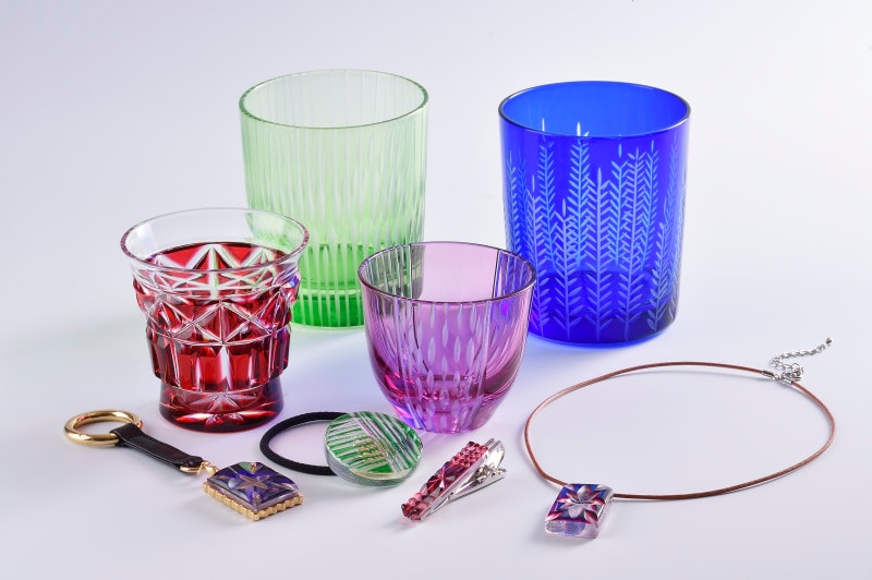 箱根ひとり旅の観光スポット:切子の作品例