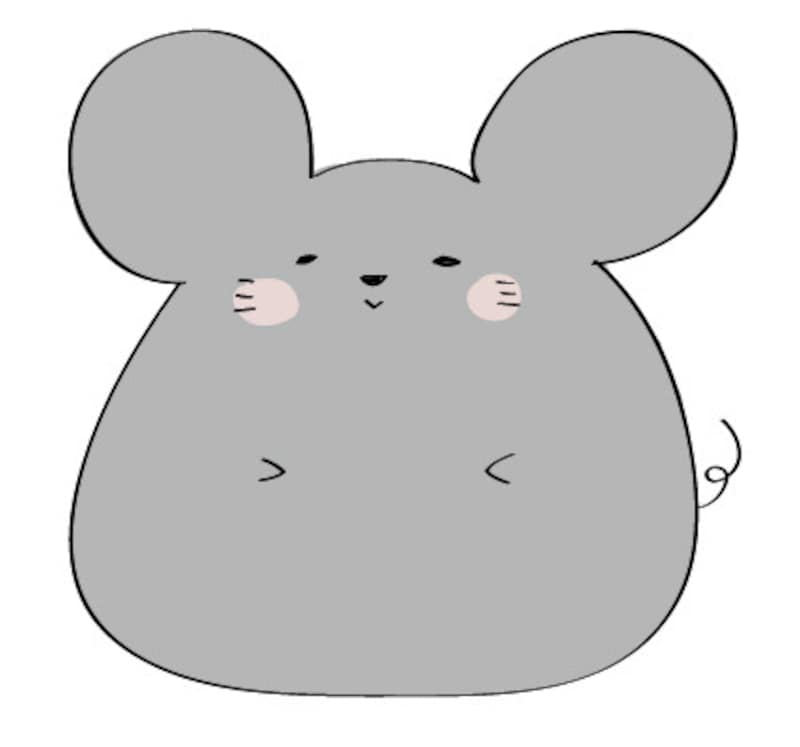 ゆるかわいいねずみの無料イラストで2020年賀状を作成!