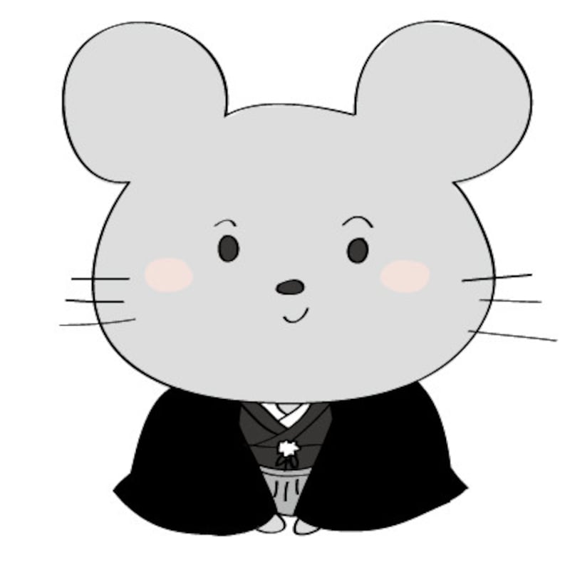 手書き風にも!ねずみのかわいい年賀状イラスト