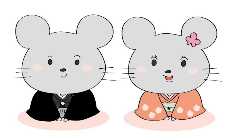 ねずみのイラストで年賀状を作成しよう!無料イラスト集