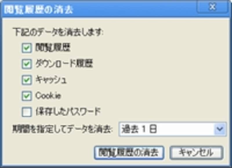閲覧履歴の消去