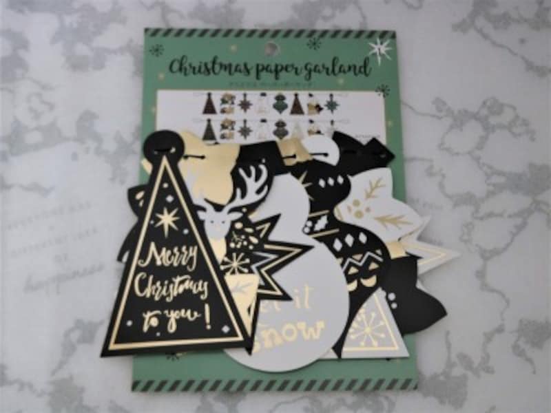 セリア・クリスマスペーパーガーランド ゴールドエンボス