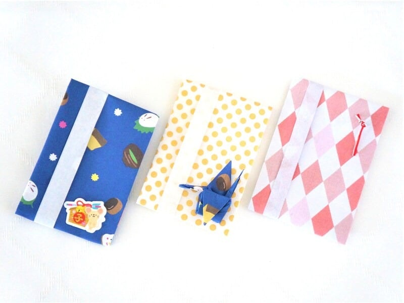 簡単オーソドックスな一文字折り紙ぽち袋