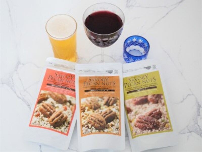 セイヴォリーペカンナッツとお酒のマッチングを楽しもう！