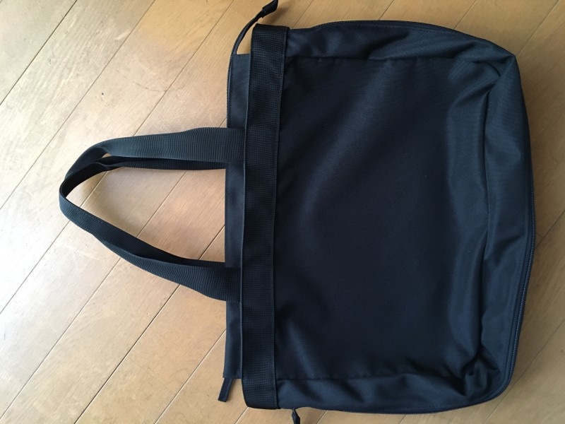 荷物の量で広げられる　撥水　トートバッグ　