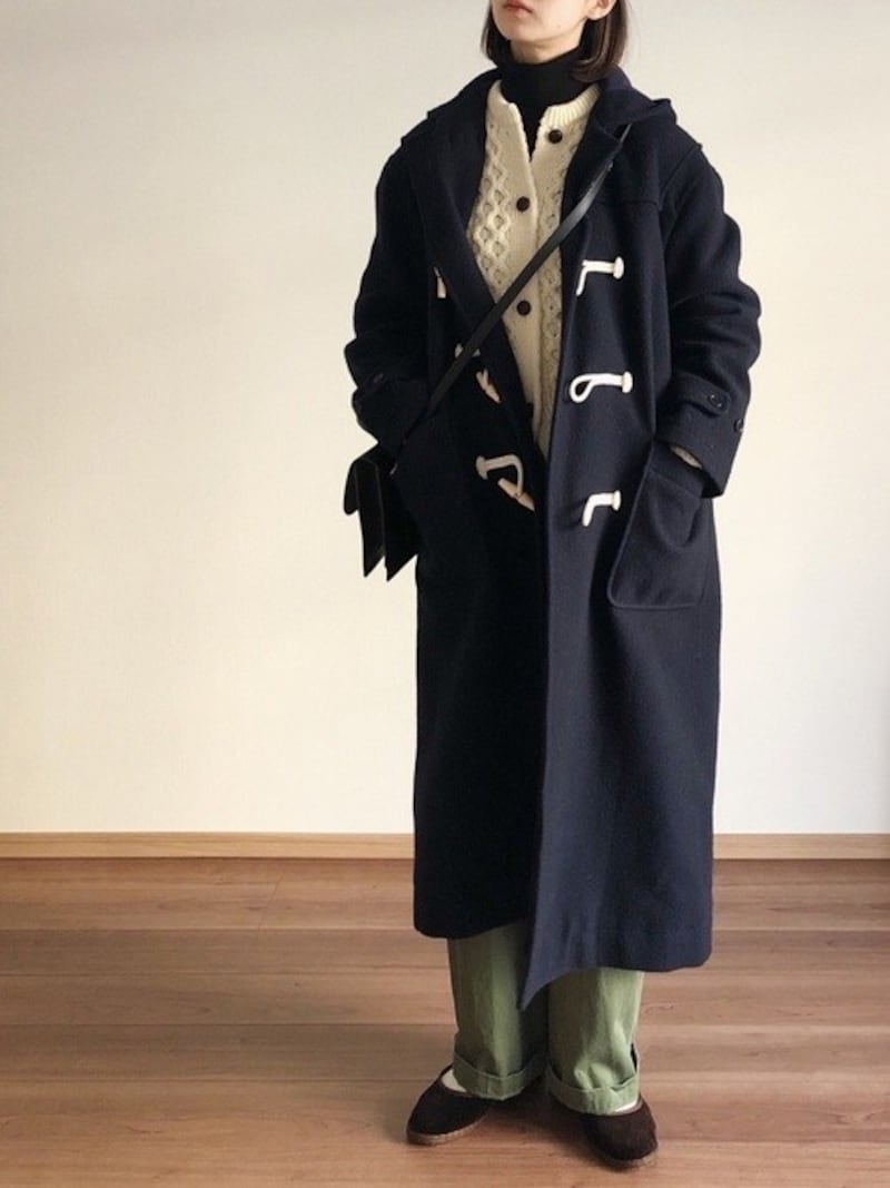 グッドガールなダッフルコートもロング丈なら大人っぽい 出典:WEAR