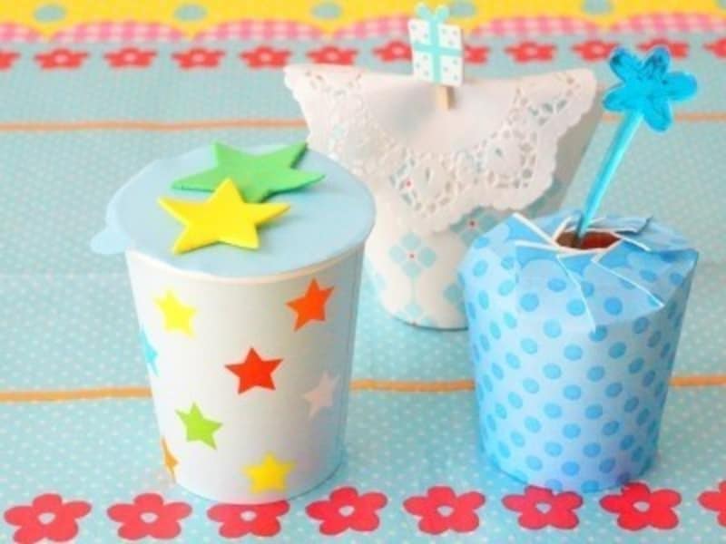 バレンタインラッピング手作り 紙コップの簡単かわいい容器