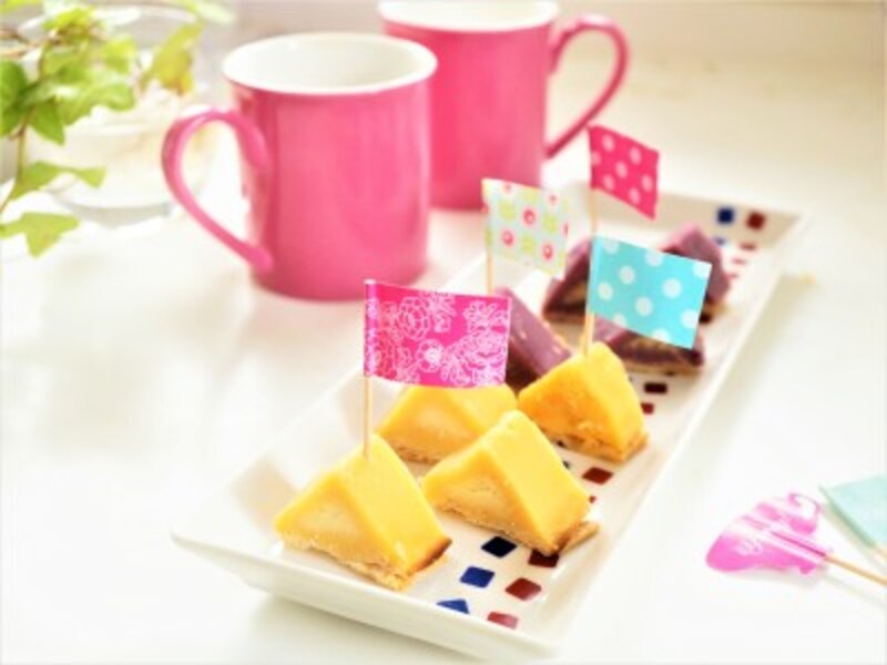 パーティーに使うなら小さく切って旗を立てると可愛いです。