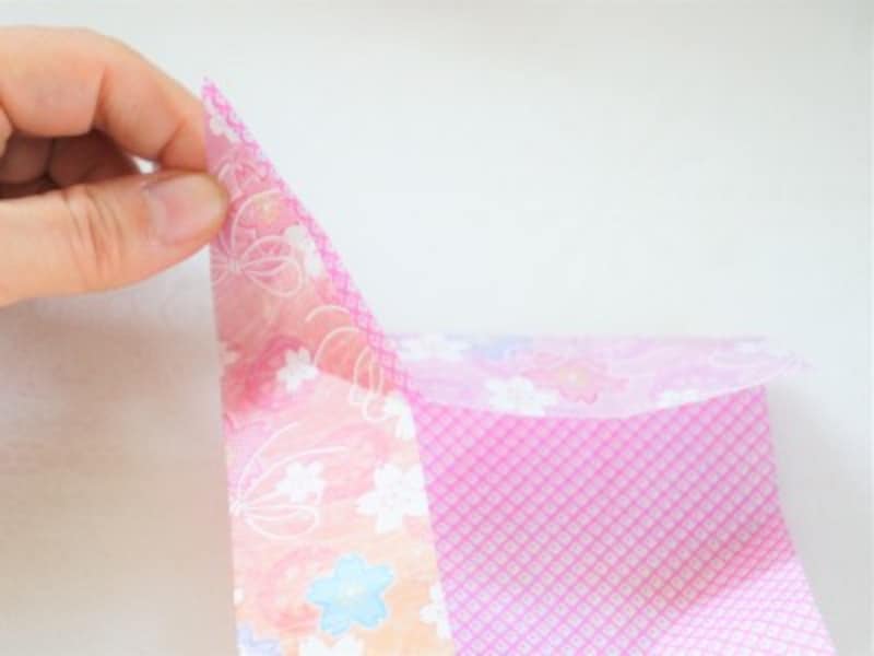 角を立たせます。