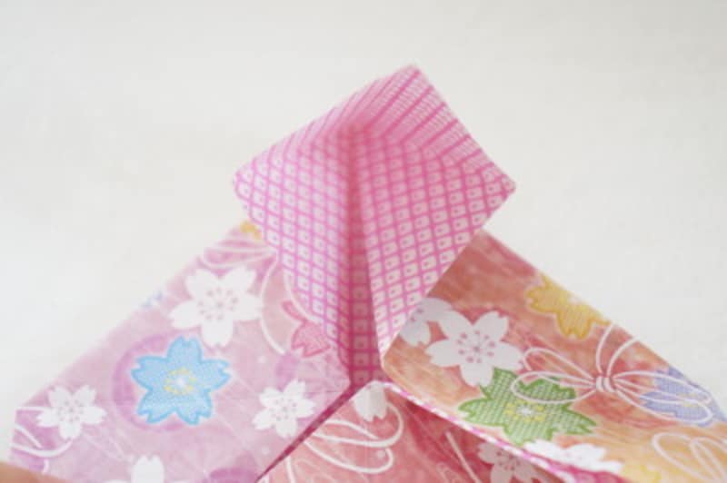 角の輪の部分を広げます。