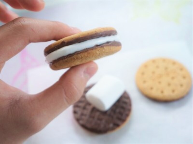 電子レンジで10秒加熱するだけで作れるお手軽スモア