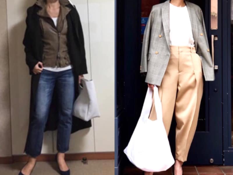 胸元やトップスの裾から白をのぞかせたり、インナーを白にすることで抜け感が