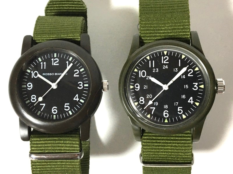 ダイソー500円ミリタリーウォッチ。新旧