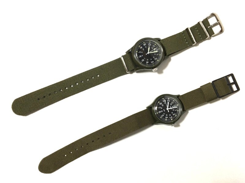 ダイソー500円ミリタリーウォッチとTIMEXキャンパーの比較