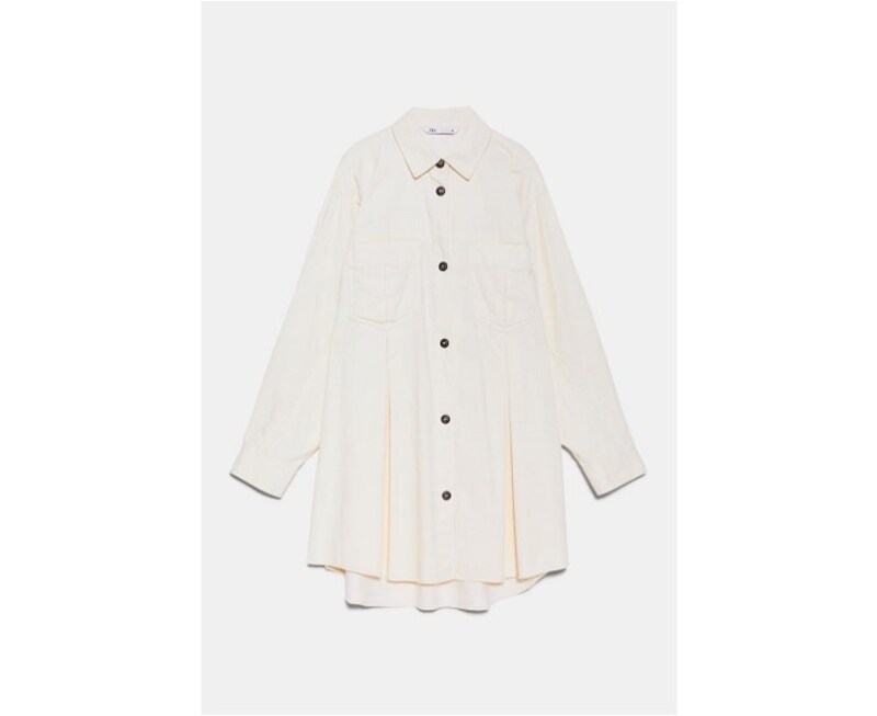 ZARA  フロントプリーツ入りシャツジャケット  4990円（税抜）