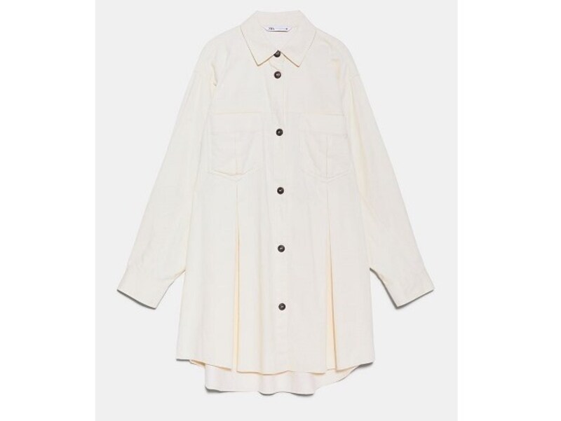 ZARA  フロントプリーツ入りシャツジャケット  4990円（税抜）