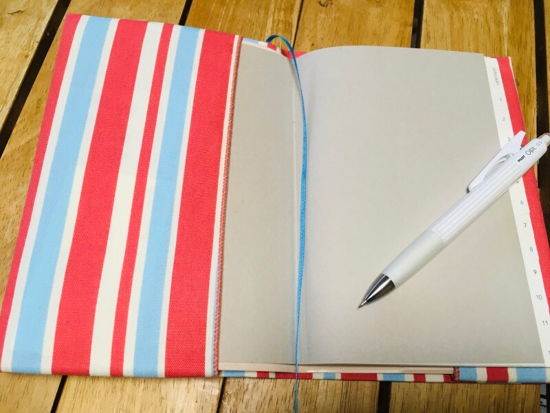 最初に表表紙、次に裏表紙をはさむ