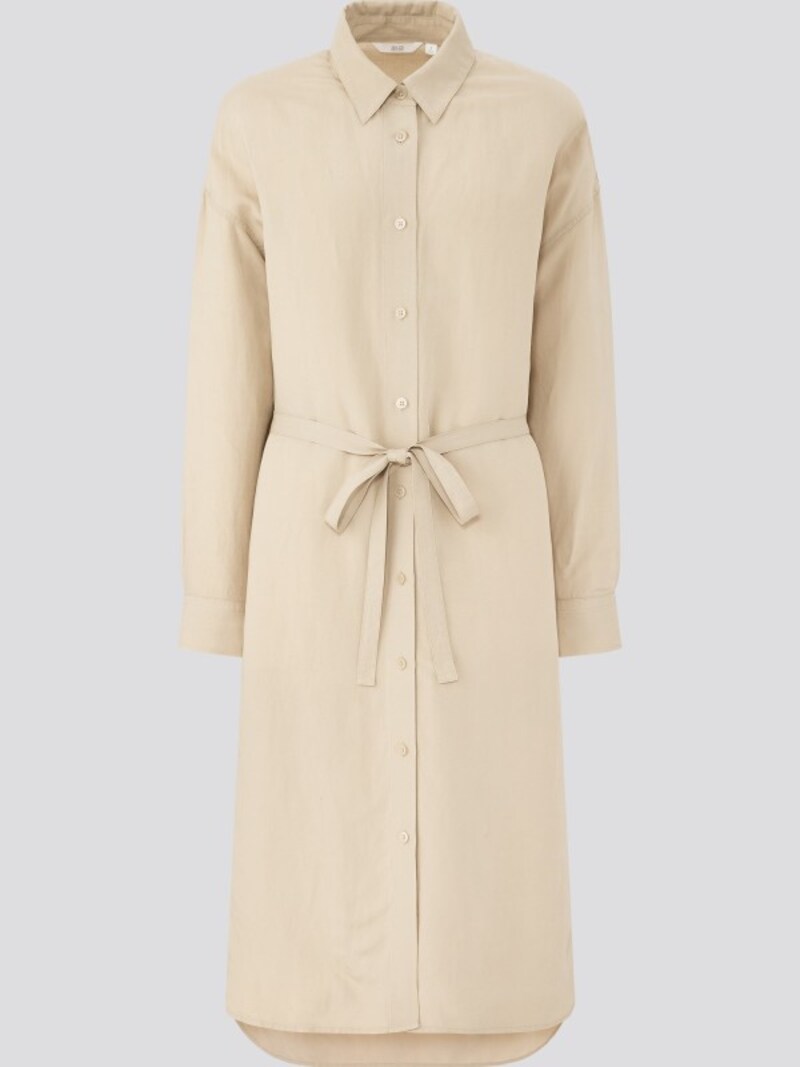 ユニクロ リネンブレンドシャツワンピース 2990円(税抜)